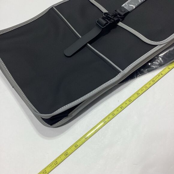 Rains Brand Black Reflective Waterproof Backpack Bag New - Picture 14 of 16